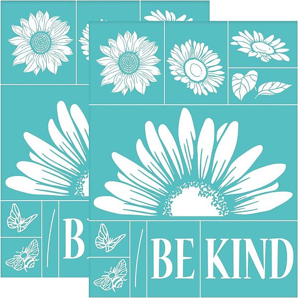 

PandaHall Self-Adhesive Silk Screen Printing Stencil, for Painting on Wood, DIY Decoration T-Shirt Fabric, Turquoise, Sunflower Pattern..., Green