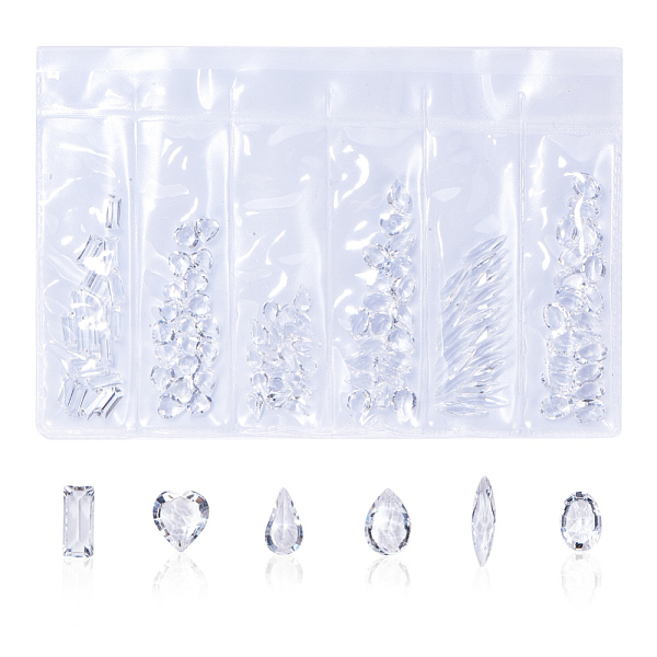 

PandaHall Resin Rhinestone Cabochons, Nail Art Decoration Accessories, Mixed Shapes, Clear, 120pcs/bag Resin Mixed Shapes Clear