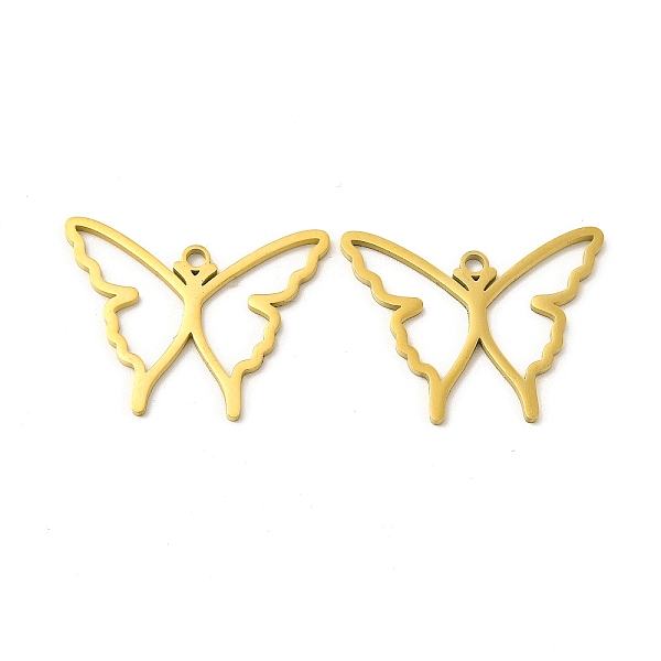 

PandaHall Ion Plating(IP) 304 Stainless Steel Pendants, Butterfly Charm, Real 18K Gold Plated, 30x23.5x1.5mm, Hole: 2mm 304 Stainless Steel...