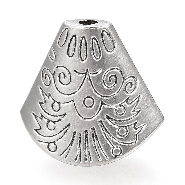 

PandaHall Tibetan Style Alloy Cord Ends, End Caps, Cadmium Free & Lead Free, Carved, Fan, Antique Silver, 18x19.5x10.5mm, Hole: 2mm, Inner...