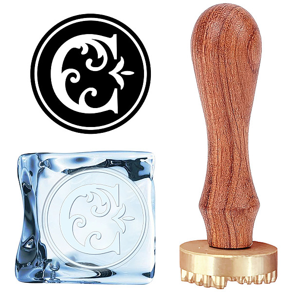 

PandaHall CRASPIRE Ice Stamp Initials Ice Stamps Letter C Ice Cube Stamp Personalized with Removable Brass Head and Wood Handle Ice Branding..., Multicolor