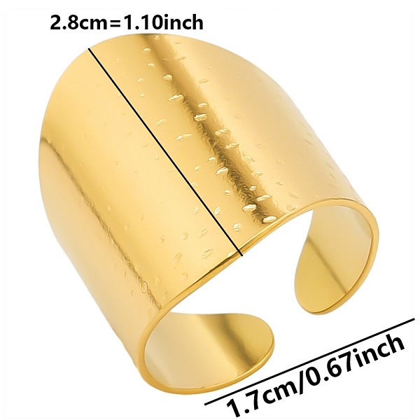 

PandaHall Minimalist 304 Stainless Steel Wide Band Cuff Open Rings for Women Stainless Steel