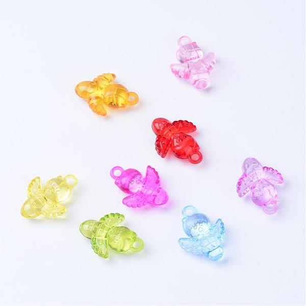 

PandaHall Transparent Acrylic Pendants, Angel, Mixed Color, 32x23.5x10mm, Hole: 3.5mm, about 190pcs/500g Acrylic Angel & Fairy Multicolor