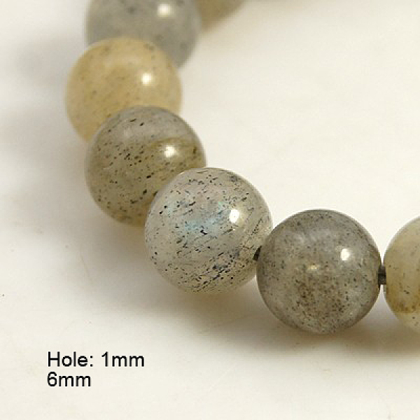 

PandaHall Natural Labradorite Beads Strands, Round, 6mm, Hole: 1mm Labradorite Round