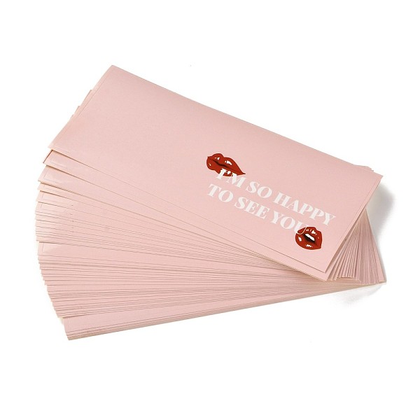 

PandaHall Thank You Sticker, Coated Paper Sealing Stickers, Rectangle with Word Pattern, for Gift Packaging Sealing Tape, Lip Pattern..., Pink