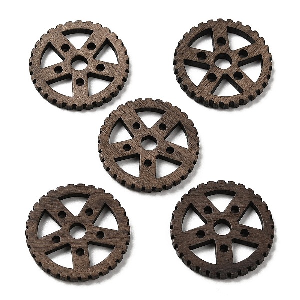 

PandaHall Walnut Wood Hollow Pendants, Gear Charms, Undyed, Coffee, 23.5x2.5mm, Hole: 2mm & 4mm Wood Gear Brown