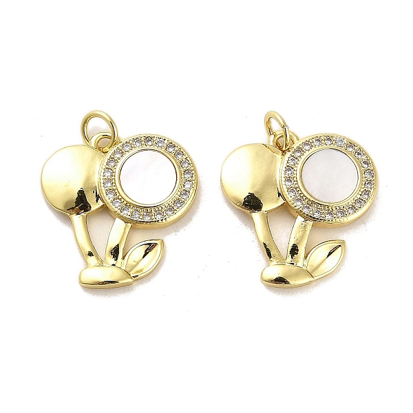 

PandaHall Brass Micro Pave Clear Cubic Zirconia Pendants, with Shell, Real 18K Gold Plated, Cherry, 18.5x18x3mm, Hole: 3.5mm Brass+Cubic...