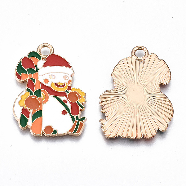 

PandaHall Eco-Friendly Alloy Enamel Pendants, Cadmium Free & Lead Free & Nickel Free, for Christmas, Christmas Snowman, White, 32.5x23.5x1mm...
