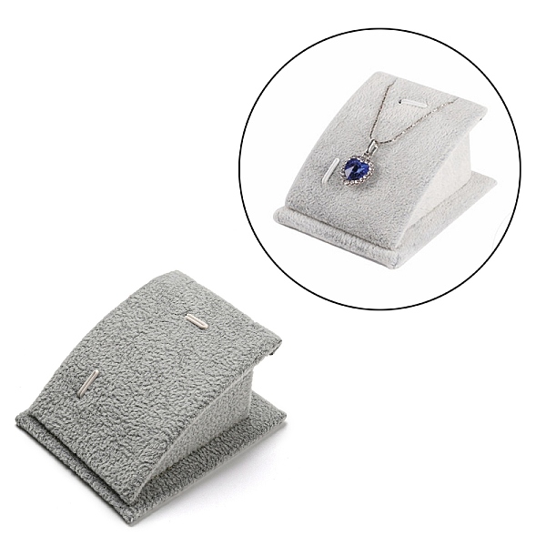 

PandaHall Velvet Curved Jewelry Displays, For Necklaces and Pendants, Dark Gray, 3.9x6.3x7.5cm Velvet