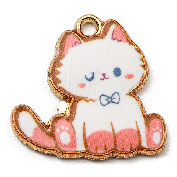

PandaHall Printed Alloy Pendants, Golden, Cadmium Free & Nickel Free & Lead Free, Cat Shape Charms, Salmon, 20x20x2mm, Hole: 1.6mm Alloy Cat..., Red