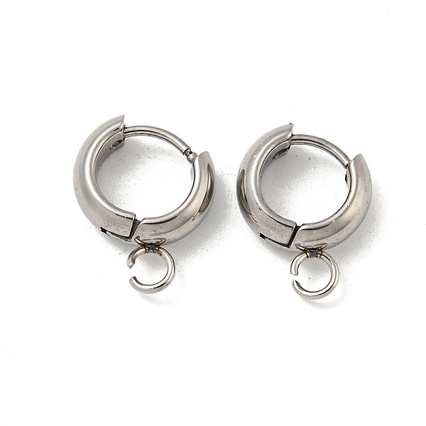 

PandaHall 201 Stainless Steel Huggie Hoop Earring Findings, with Horizontal Loop and 316 Surgical Stainless Steel Pin, Stainless Steel Color...