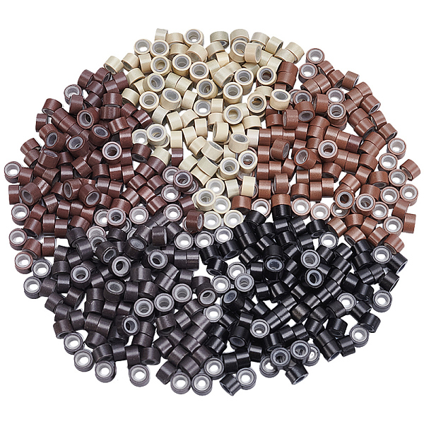 500Pcs 5 Colors Silicone Hair Coil Cuffs