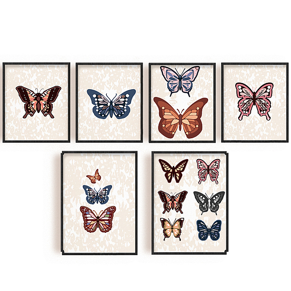 PandaHall SUPERDANT Butterfly Wall Art Prints Colorful Vintage Butterfly Canvas Wall Art Butterfly Retro Nature Aesthetic Posters for...