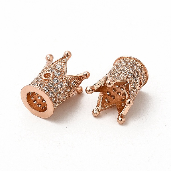 

PandaHall Rack Plating Brass Micro Pave Cubic Zirconia Beads, Long-Lasting Plated, Cadmium Free & Lead Free, Crown, Rose Gold..., Clear