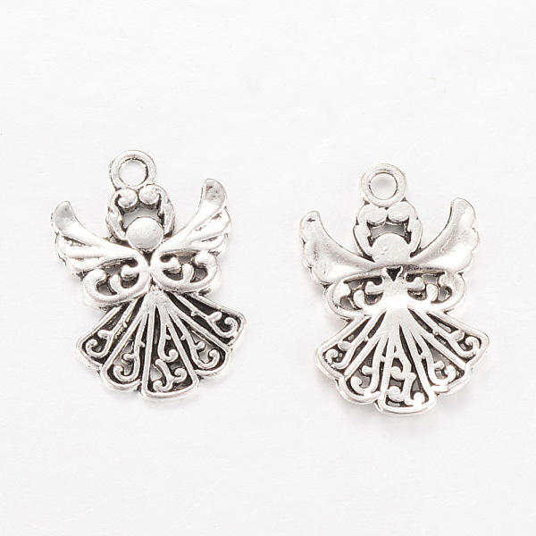 

PandaHall Tibetan Style Alloy Pendants, Angel, Cadmium Free & Nickel Free & Lead Free, Antique Silver, 20x14x2mm, Hole: 2mm, about...