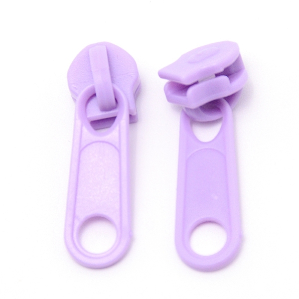 

PandaHall Plastic Zipper Slider, Garment Accessories, Oval, Lilac, 3.6x1.1x1.1cm Plastic Purple