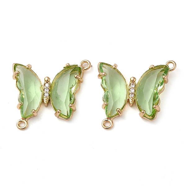 

PandaHall Brass Pave Faceted Glass Connector Charms, Golden Tone Butterfly Links, Dark Sea Green, 20x22x5mm, Hole: 1.2mm Brass+Glass...