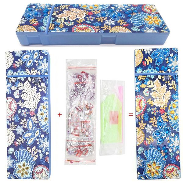 

PandaHall 5D DIY Diamond Painting Stickers Kits For ABS Pencil Case Making, with Resin Rhinestones, Diamond Sticky Pen, Tray Plate and Glue..., Multicolor
