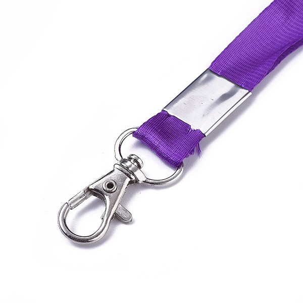 

PandaHall Polyester Neck Strap Lanyard, with Lobster Claw Clasps, Blue Violet, 48.5x1.5cm Polyester Purple