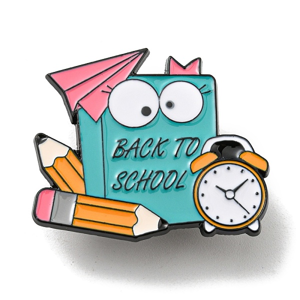 

PandaHall Back To School Theme Enamel Pins, Badge, Alloy Brooch for Backpack Clothes, Book, 28x32.5x1.5mm Alloy+Enamel Book