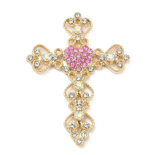 

PandaHall Alloy Rhinestone Cabochons, Cross, Golden, 61x45.5x5.5mm Alloy+Rhinestone Cross Multicolor