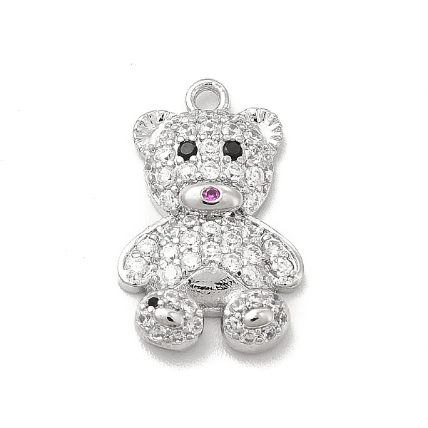 

PandaHall Brass Micro Pave Cubic Zirconia Pendants, Cadmium Free & Lead Fre, Bear Charm, Platinum, 18x11.5x3mm, Hole: 2mm Brass+Cubic..., Clear