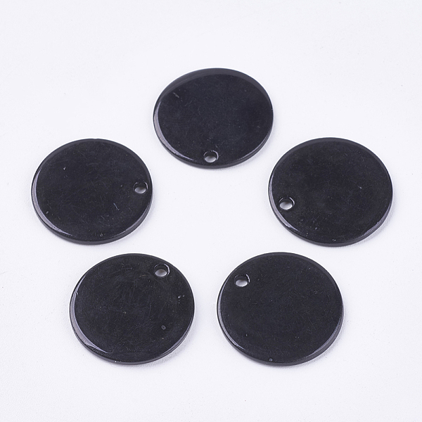 

PandaHall Freshwater Shell Pendants, Spray Painted, Flat Round, Black, 12.5x2mm, Hole: 0.5~1mm Freshwater Shell Flat Round Black