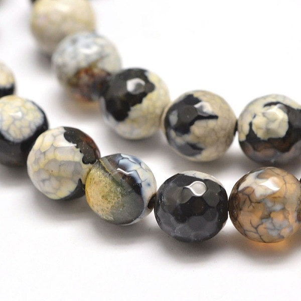 

PandaHall Dyed Natural Agate Faceted Round Beads Strands, Coffee, 8mm, Hole: 1mm, about 48pcs/strand, 14.5 inch Natural Agate Round Brown