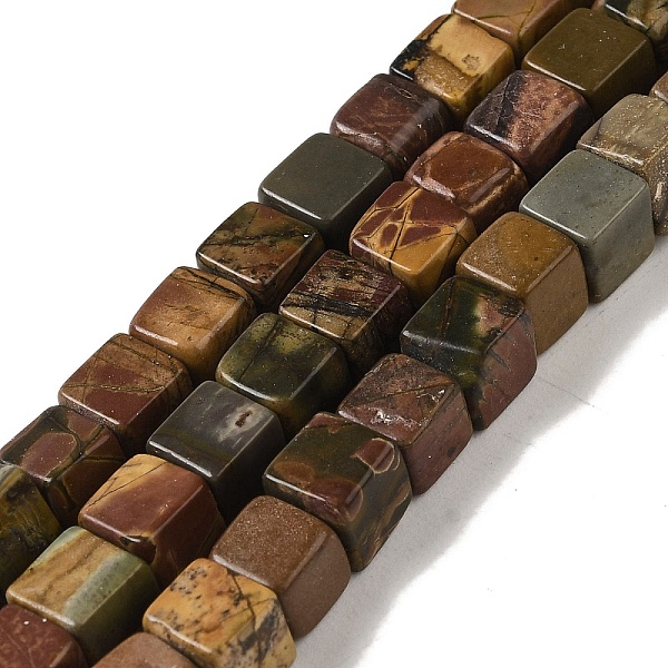 

PandaHall Natural Picasso Jasper Beads Strands, Cube, 6~6.5x6~6.5x6~6.5mm, Hole: 1.2mm, about 63pcs/strand, 15.83''(40.2cm) Picasso Jasper...