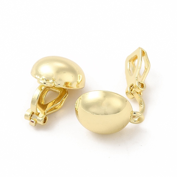 

PandaHall Alloy Clip-on Earring Findings, with Horizontal Loops, Flat Round, Golden, 17x12x10mm, Hole: 1.5mm Alloy Flat Round