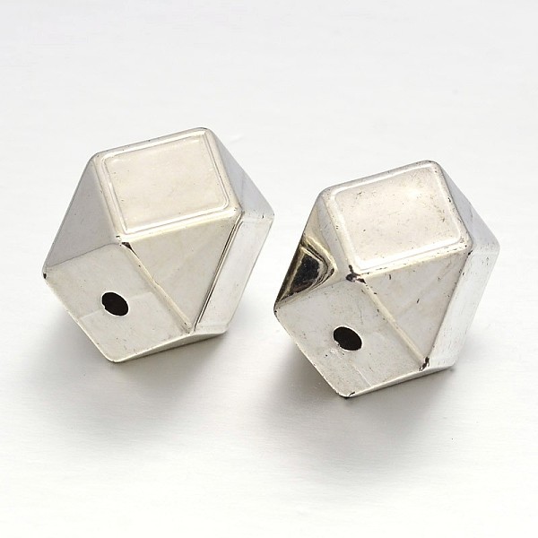

PandaHall Polygon CCB Plastic Beads, Platinum, 19x16x16mm, Hole: 3mm Plastic Polygon