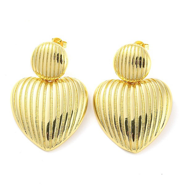 

PandaHall Rack Plating Brass Heart Dangle Stud Earrings, Long-Lasting Plated, Cadmium Free & Lead Free, Real 18K Gold Plated, 36x25.5mm...