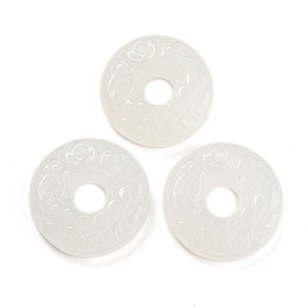 

PandaHall Opaque Resin Pendants, Textured Donut Charms, White, 29.5x7.5mm, Hole: 3mm Resin Donut White