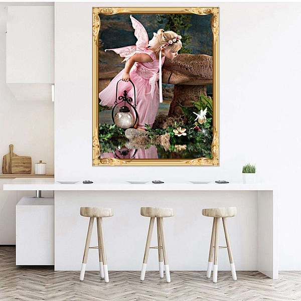 

PandaHall DIY Fairy Pattern Diamond Painting Kits, including Resin Rhinestones, Diamond Sticky Pen, Tray Plate & Glue Clay, Pink, 400x300mm...