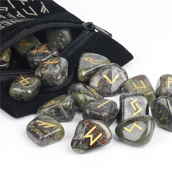 

PandaHall Natural Dragon Blood Rune Stones, Tumbled Stone, Healing Stones for Chakras Balancing, Crystal Therapy, Meditation, Reiki...