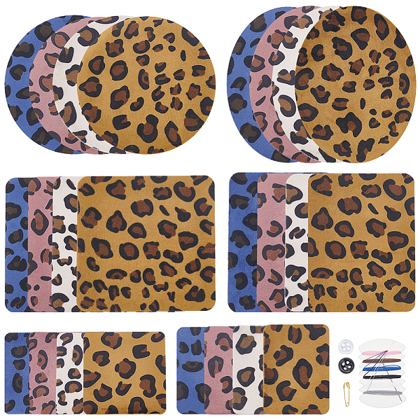 

PandaHall BENECREAT 24Pcs Leopard Cheetah Heat Vinyl, Cloth Iron on Patches Clothing Elbow Knee Repair Patch with Seing Needle Thread..., Multicolor