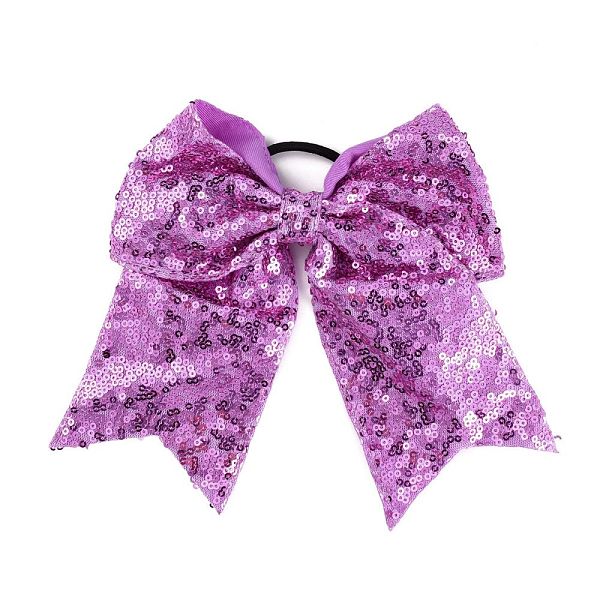 

PandaHall Polyester Thread Ribbon Elastic Fiber Hair Ties for Girls, with Sequins, Bowknot, Medium Orchid, 180x154x20mm, Inner Diameter...