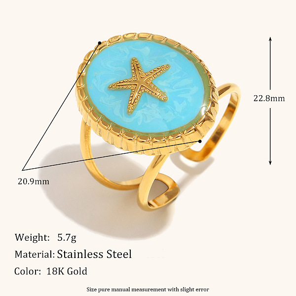 304 Stainless Steel and Enamel Cuff Rings