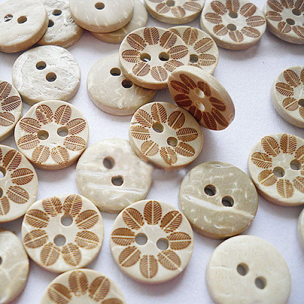 Pretty Carved 2-hole Basic Sewing Button