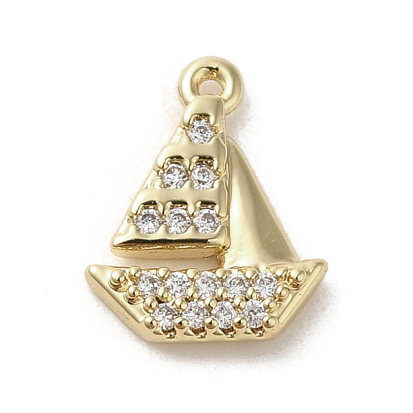 

PandaHall Brass Micro Pave Cubic Zirconia Charms, Sail, Golden, 11x9x2mm, Hole: 0.8mm Brass+Cubic Zirconia Vehicle Clear