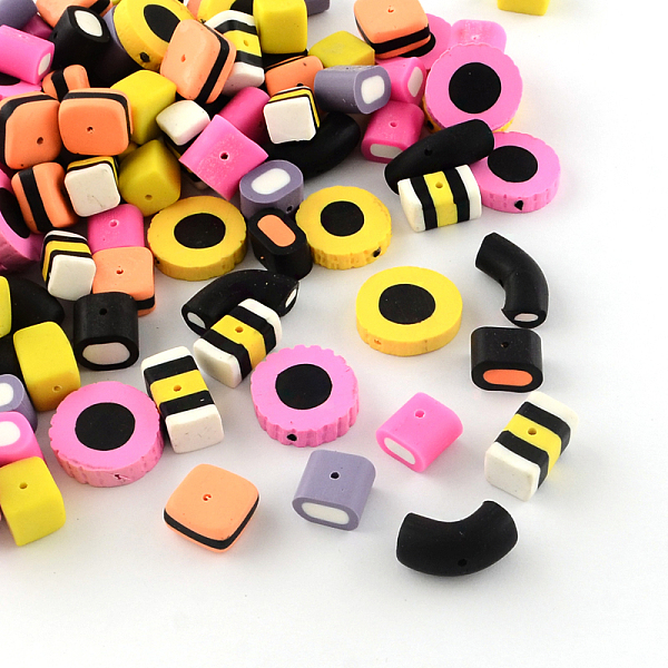 

PandaHall Mixed Shapes Handmade Polymer Clay Beads, Mixed Color, 9~23x10~23x6~11mm, Hole: 1mm Polymer Clay Mixed Shapes Multicolor