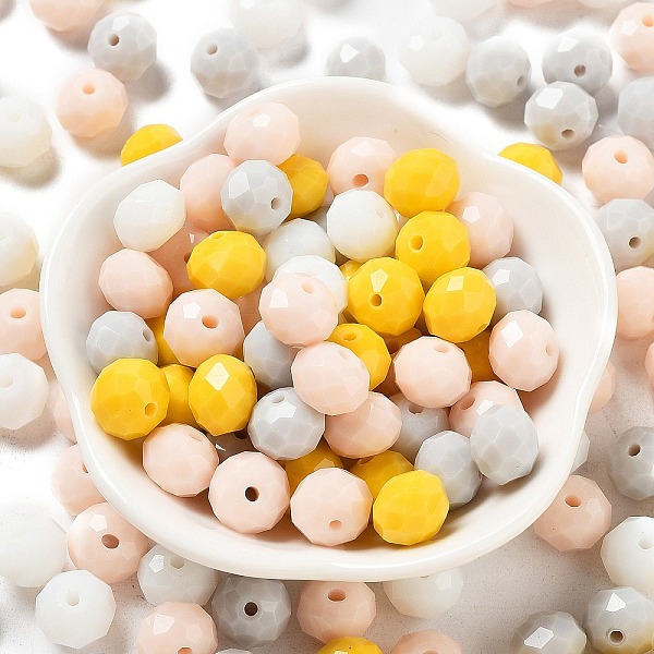 

PandaHall Glass Beads, Faceted, Rondelle, Yellow, 10x8mm, Hole: 1mm, about 67pcs/60g Glass Rondelle Yellow