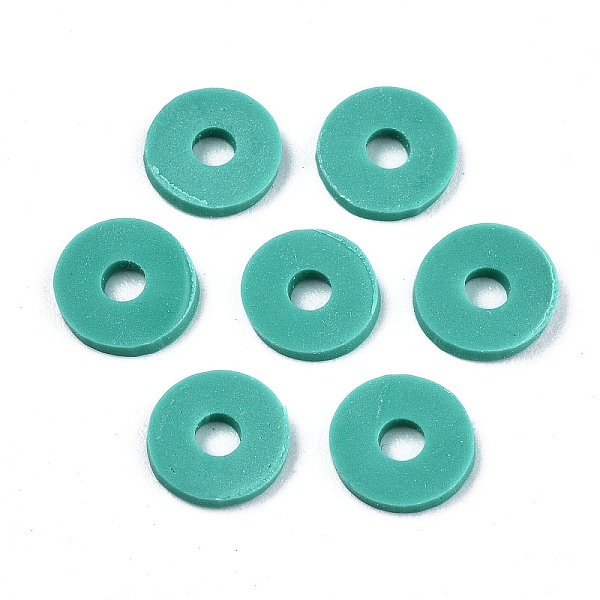 

PandaHall Handmade Polymer Clay Beads, for DIY Jewelry Crafts Supplies, Disc/Flat Round, Heishi Beads, Light Sea Green, 6x1mm, Hole: 2mm...