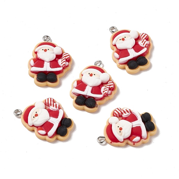 

PandaHall Christmas Theme Opaque Resin Pendants, with Platinum Tone Iron Findings, Santa Claus, Red, 28x20x6mm, Hole: 2mm Iron+Resin Human...