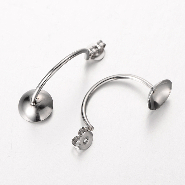 

PandaHall 304 Stainless Steel Stud Earring Findings, Stainless Steel Color, 25x8mm, Hole: 0.8mm 304 Stainless Steel Others