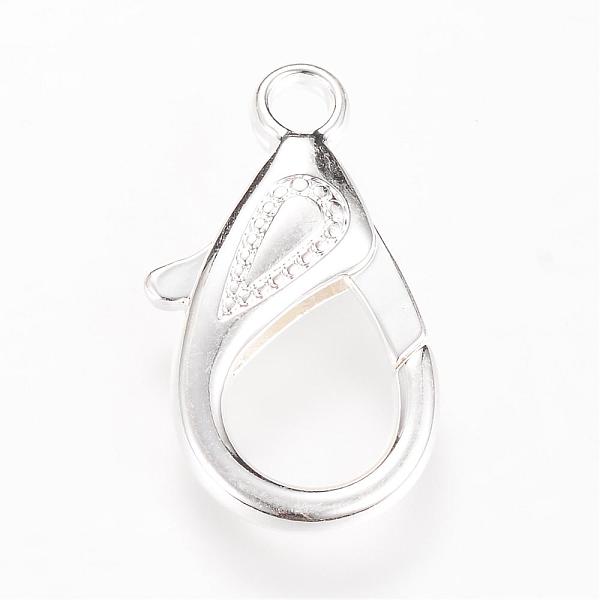 

PandaHall Alloy Lobster Claw Clasps, Silver Color Plated, 29.5~30x14x5.5mm, Hole: 4mm Alloy Others