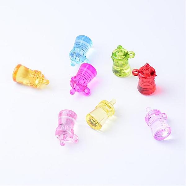 

PandaHall Transparent Acrylic Pendants, Feeding-bottle, Mixed Color, 33x20.5x16.5mm, Hole: 3mm, about 100pcs/500g Acrylic Multicolor