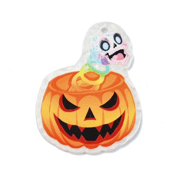 

PandaHall Halloween Style Printed Acrylic Pendants, Pumpkin, 43x33x2.5mm, Hole: 2mm Acrylic Pumpkin Yellow