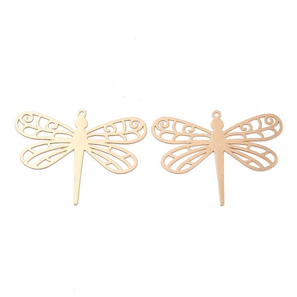 

PandaHall Long-Lasting Plated Brass Filigree Pendants, Dragonfly Charm, Light Gold, 27x35x0.3mm, Hole: 1.2mm Brass Dragonfly