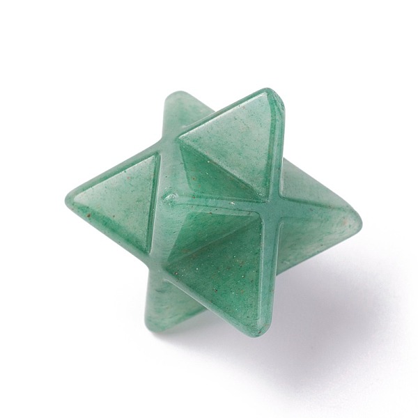 

PandaHall Natural Green Aventurine Beads, No Hole/Undrilled, Merkaba Star, 28x23.5x17mm Green Aventurine Star